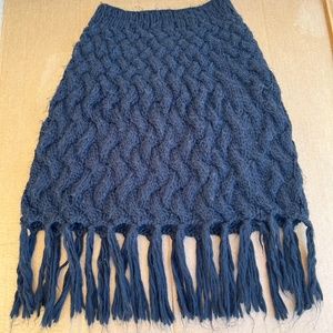 VTG NWT Follow Me KnittingCardigan Fringe Black Mini Skirt Size Juniors